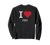 I Heart Pho, I Love Pho Sweatshirt, Adult Unisex, Black, L