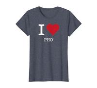 I Heart Pho, I Love Pho T-Shirt, Women, Heather Blue, L
