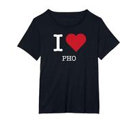 I Heart Pho, I Love Pho T-Shirt, Women's Plus, Black, 6X
