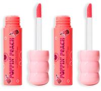 I Heart Revolution Bubble Tea Milky Blush + Lip Tint, Hydrating All-In-One Face Tint Infused With Matcha Green Tea, Vegan & Cruelty-Free, Poppin' Peach (Pack of 2)