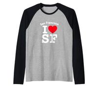 I Heart San Francisco, San Francisco USA Californ Graphic Raglan Baseball Tee