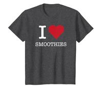 I Heart Smoothies, I Love Smoothies T-Shirt, Kids, Dark Heather Grey, 3 Years