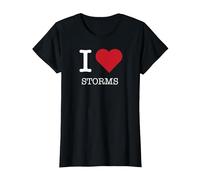 I Heart Storms, I Love Storms T-Shirt, Women, Black, S