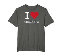 I Heart Thinkers, I Love Thinkers T-Shirt, Men's Big and Tall, Asphalt, 2X Tall