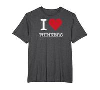 I Heart Thinkers, I Love Thinkers T-Shirt, Men's Big and Tall, Dark Heather Grey, 2X Tall