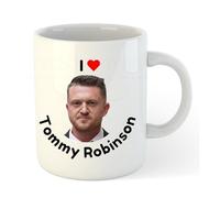 I Heart Tommy Robinson | Funny Gift Idea Politics Britain Protest London | Cup Tea Coffee | 11oz White Mug