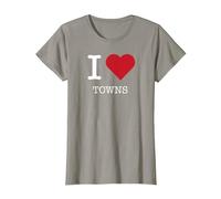 I Heart Towns, I Love Towns T-Shirt, Women, Slate, XS