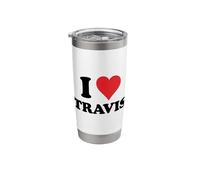 I Heart Travis First Name I Love Personalized Stuff Stainless Steel Insulated Tumbler