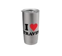 I Heart Travis First Name I Love Personalized Stuff Stainless Steel Insulated Tumbler