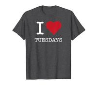 I Heart Tuesdays, I Love Tuesdays T-Shirt, Men, Dark Heather Grey, L
