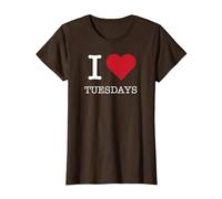 I Heart Tuesdays, I Love Tuesdays T-Shirt, Women, Brown, 3XL