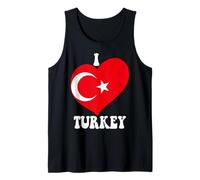 I Heart Turkey Proud Turkish Pride Turkey Flag Heart Graphic Tank Top