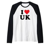 I Heart UK Initials I Love U.K. First and Last Name U K Raglan Baseball Tee