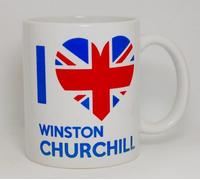 I Heart Winston Churchill Ceramic Mug Funny Novelty Love Great Britain Gift