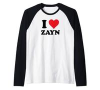 I Heart Zayn First Name I Love Personalized Stuff Raglan Baseball Tee - Black, Small - Unisex-Adults, Zayn Malik fans, Casual, International