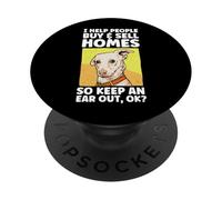 I Help Buy & Sell Homes Real Estate Agent Dog Lover PopSockets Adhesive PopGrip