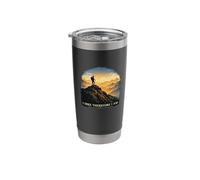 I Hike Therefore I Am Mountain Sunset Hiker Philosophy Stainless Steel Insulated Tumbler