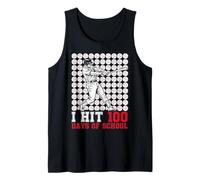 I Hit 100 Days of School Baseball 100th Day Boys Kids Tank Top