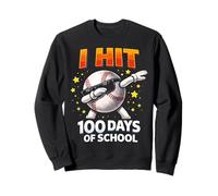 I Hit 100 Days of School Baseball Boys Kids 100th Day Sweatshirt