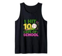 I Hit 100 Days of School Baseball Tank Top
