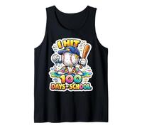 I Hit 100 Days of School Boys Melting Baseball Drip Player Tank Top