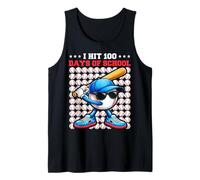I Hit 100 Days of School Funny Baseball Player Kids Boys Son Tank Top