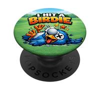 "I Hit a Birdie" Funny Golf Slang Cartoon Accessory Golfers PopSockets Adhesive PopGrip