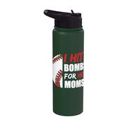 I Hit Bombs for Hot Moms Baseball Stainless Steel Insulated Water Bottle
