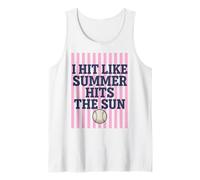 I Hit Like Summer Hits The Sun Baseball Fun Tank Top