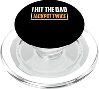 I Hit The Dad Jackpot Twice Twin Dad Father PopSockets PopGrip for MagSafe