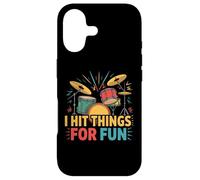 I Hit Things for Fun Funny Retro Drummer Case for iPhone 17