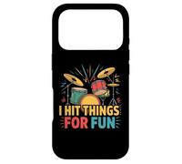 I Hit Things for Fun Funny Retro Drummer Case for iPhone 17 Pro