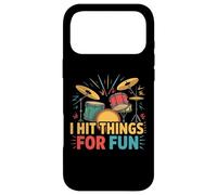 I Hit Things for Fun Funny Retro Drummer Case for iPhone 17 Pro Max