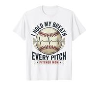 I Hold My Breath Every Pitch Pitcher Mom Baseball Value Graphic T-Shirt
