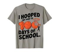 I Hooped My Way to 100 Days of School Basketball Design T-Shirt