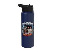 I Hope Both Sides of Your Pillow are Warm Funny Scary Clock Stainless Steel Insulated Water Bottle