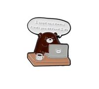 I Hope This Email Finds You Before I Do Laptop Bear Enamel Pin, Sarcastic Email Joke Badge Brooch, Cute Office Humor Pin Brooch, Remote WFH Humor Lapel Badges, Cute Animal Meme Gift For Introverts