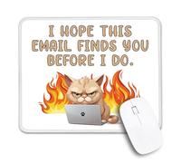 I Hope This Email Finds You Before I Do Mouse Pad with Stitched Edge, Funny Cat Mouse Pad for Computer Laptop, Going Away Gifts for Boss Manager HR Team Leader, Thank You Gifts for Coworker