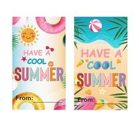 I Hope You Have A Cool Summer Tags Fun Name Tags Stickers 2 x 3.5 Inch - Hope Your Summer is Bubbling with Fun Hello Summer Tags End of School Year Cads for Envelope Party Favors 50 Pack (Summer)