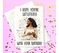I Hope You’re SATISFIED!!! with your birthday - Hamilton Musical card - Angelica Schuyler Quote - Handmade Theatre Card - Funny Gift for musical cards