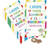 I Hope Your Summer is Poppingwith Fun Name Tags Stickers 2 x 3.5 Inch - Hope Your Summer is Bubbling with Fun Hello Sun Tags End of School Year Cads for Envelope Party Favors 50 Pack (Bubbling)