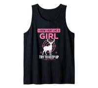 I Hunt Like a Girl Try to Keep Up Girl Funny Rustic Hunting Tank Top