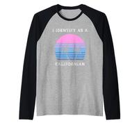 I Identify As A Californian Sunset Palm Trees Love CA Raglan Baseball Tee