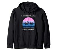 I Identify As A Californian Sunset Palm Trees Love CA Zip Hoodie