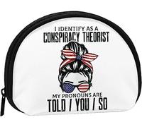 I Identify As A Conspiracy Theorist Pronouns are Told You So Coin Purse Wallet Women and Girls Cute Fashion Bag Change Pouch Key Holder Women Purse Gift