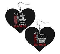 I Identify As A Conspiracy Theorist Pronouns Are Told You So Leather Earrings For Women Dangle Earring Drop Heart Pendant With Hook Gifts For Adult Girl