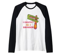 I Identify As A Grogger Happy Purim Costume Party Raglan Baseball Tee
