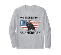 i Identify as an American Flag Patriot USA Eagle 1776 Long Sleeve T-Shirt