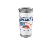 i Identify as an American Flag Patriot USA Eagle 1776 Stainless Steel Insulated Tumbler