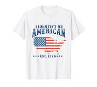 i Identify as an American Flag Patriot USA Eagle 1776 Value Graphic T-Shirt
